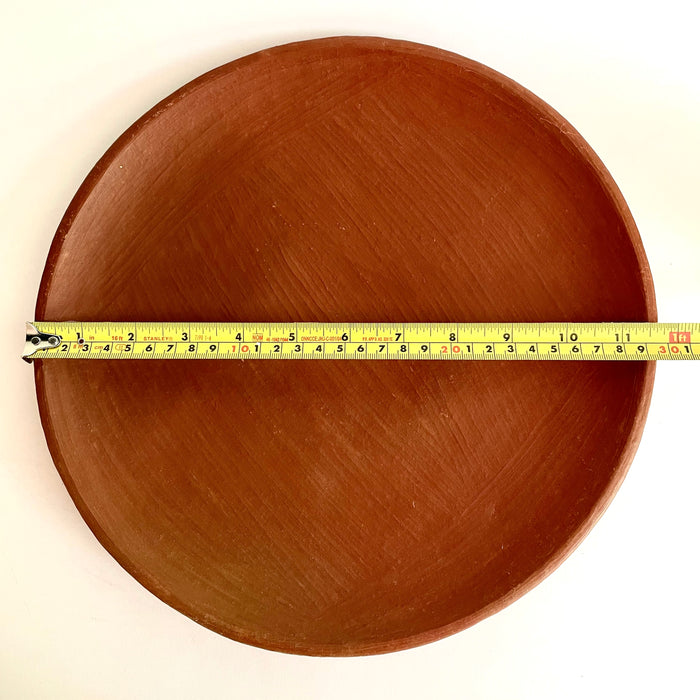 Red Clay Plate with Base - Large - 12”