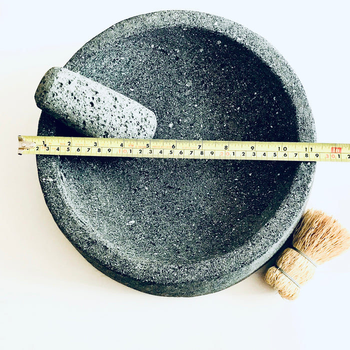 Volcanic Mortar & Pestle - Molcajete - Angular Base - Large 12”