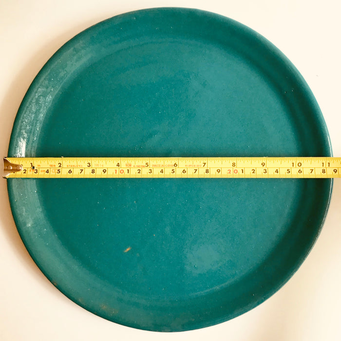 Glazed Clay Plate - Large - Peacock Turquoise