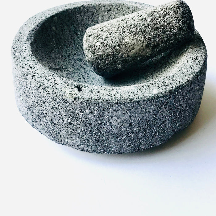 Volcanic Rock Mortar & Pestle - Molcajete - Angular Base - 8”