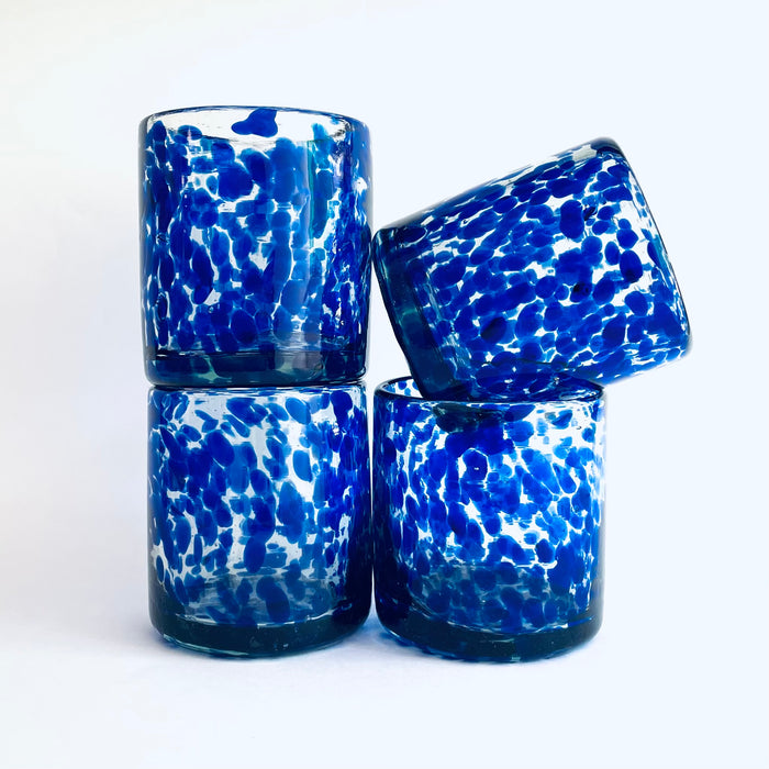 Blown Glass Tumbler With Speckles