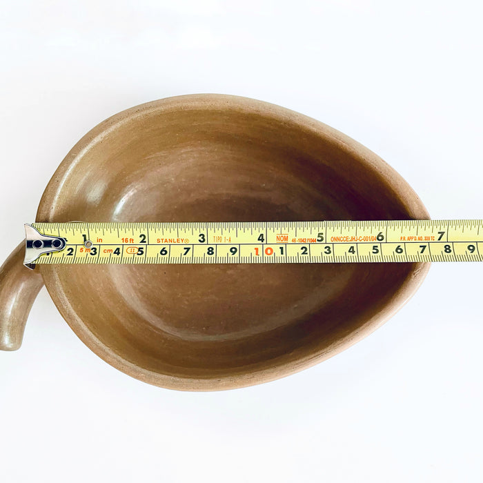 Burnished Clay Leaf Salsa Bowl - Tan
