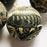 Mexico 1492 - Black carved gourd sphere (guaje), handmade in Oaxaca, perfect Christmas ornament - Iguana