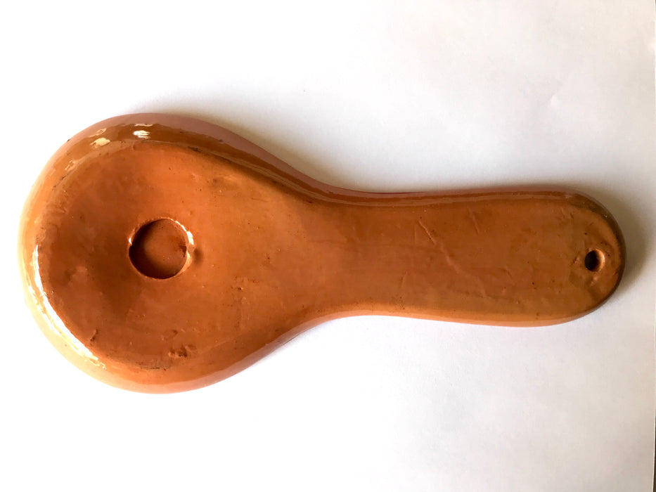 Mexico 1492 - Hand-painted, glazed cooking spoon holder that will lighten any kitchen and inspire your new gourmet masterpieces. Backside view. 