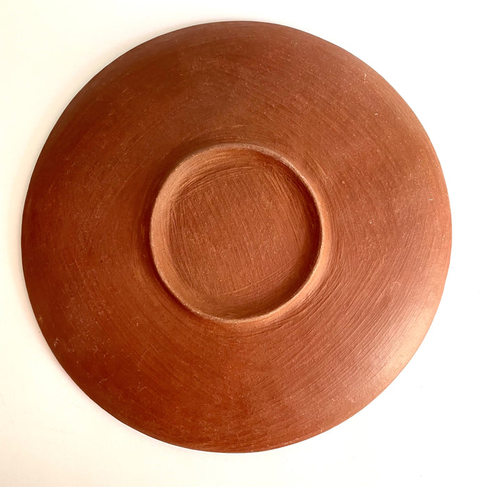 Red Clay Plate with Base - Large - 12”