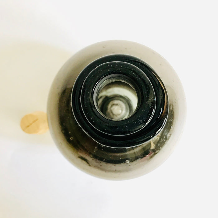 Blown Glass Wasp Catcher Style Tequila / Mezcal Bottle -Smoke