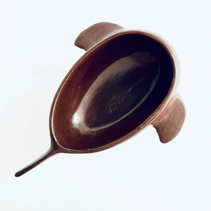 Burnished Clay Fish Salsa Bowl - Large - Brown