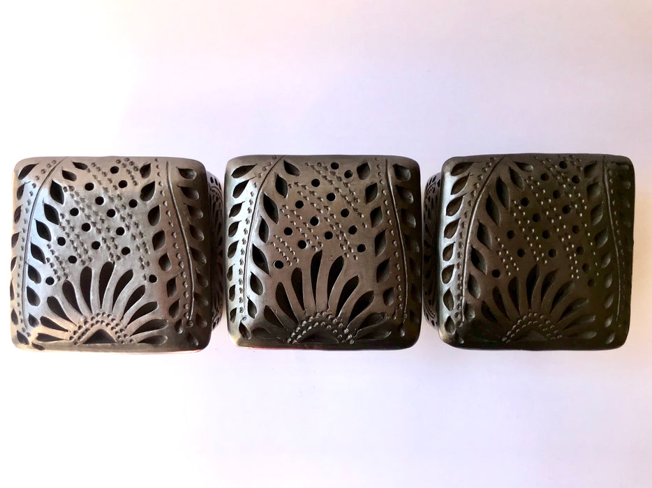 Black Clay Sugar and Cream Packet Holder