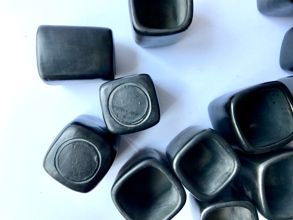 Black Clay Tequila/Mezcal Shot Glasses - Rectangular