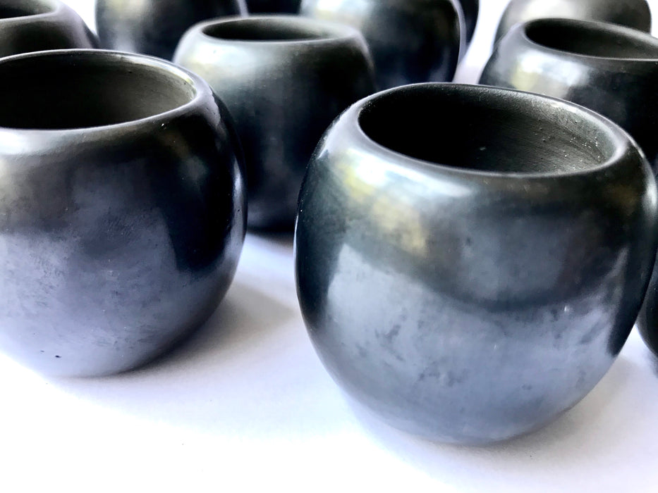 Black Clay Tequila/Mezcal Shot Glasses - Round