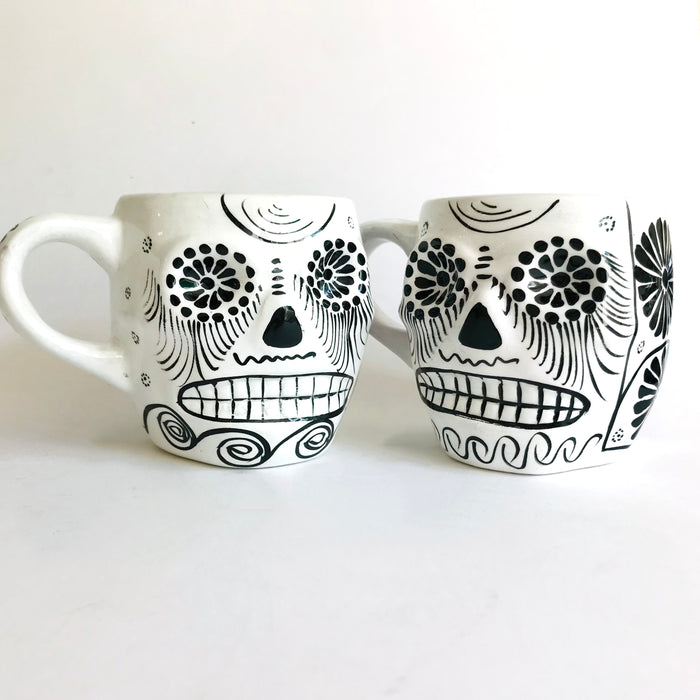 Colorful Hand-Painted and Glazed Calavera Mug