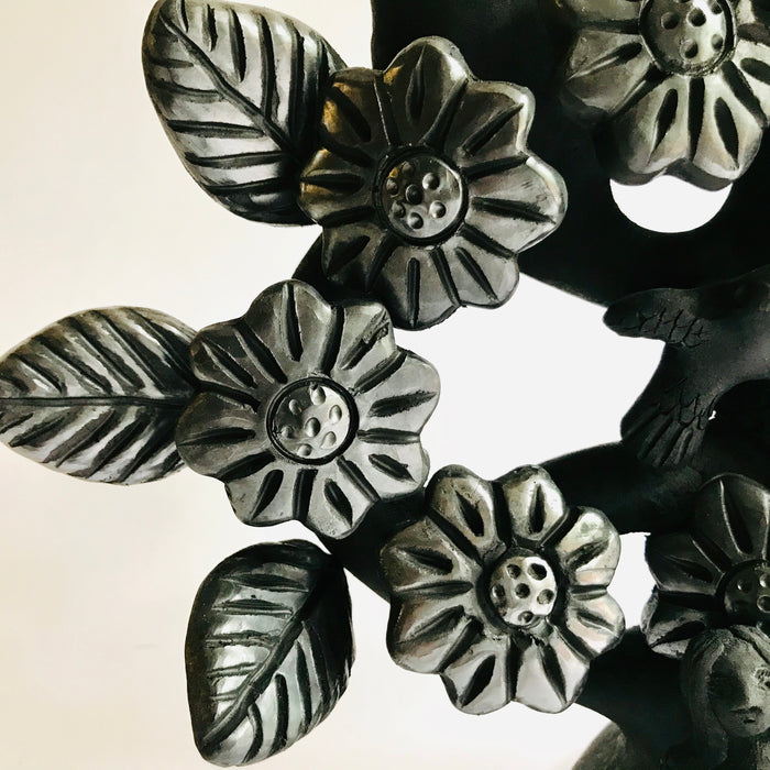 Black Clay Tree of Life Candleholder