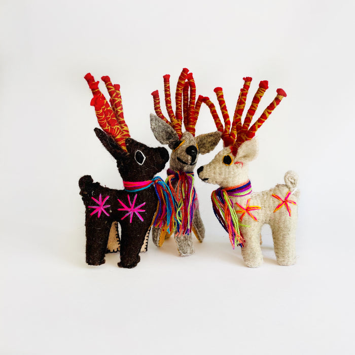 Reindeer - Christmas Decoration - Colored Wool - Small