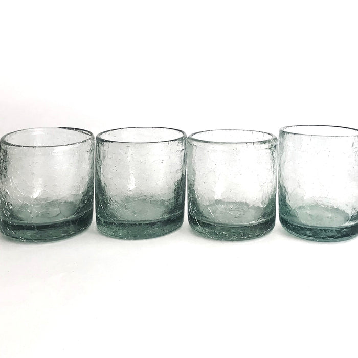 Crackled Blown Glass Tumbler