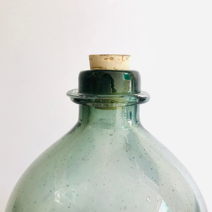 Blown Glass Wasp Catcher Style Tequila / Mezcal Bottle - Mist