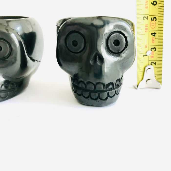 Black Clay Calavera Tequila/Mezcal Shot Glasses