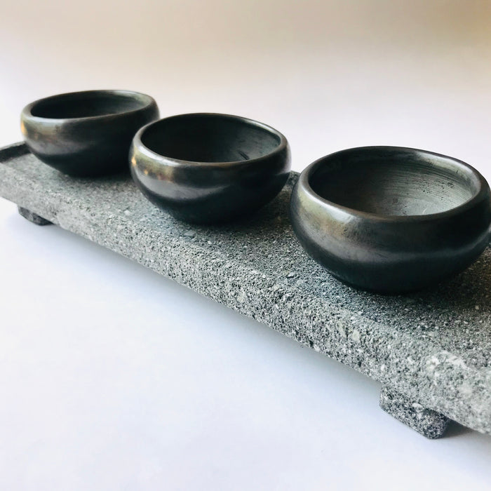 Black Clay Mezcal Copita - Wide with Curved Edges