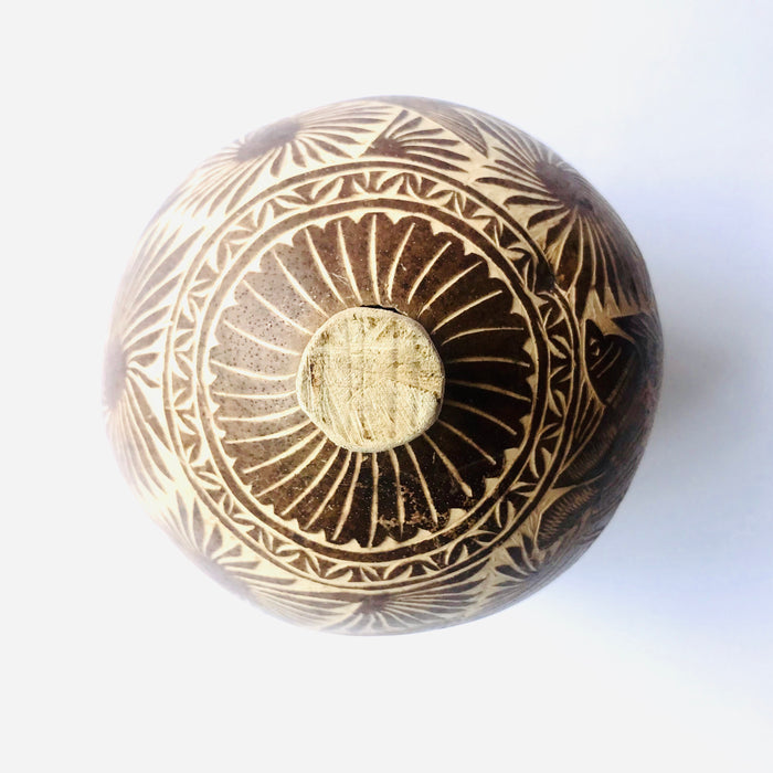 Carved Gourd Mezcal Bottle (Guaje)