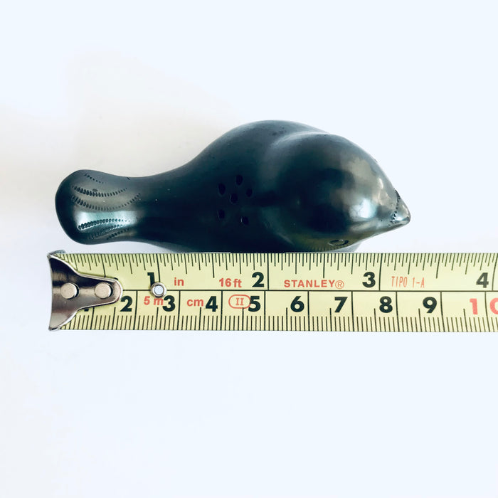 Black Clay Sparrow Shaped Salt and Pepper Shaker Set