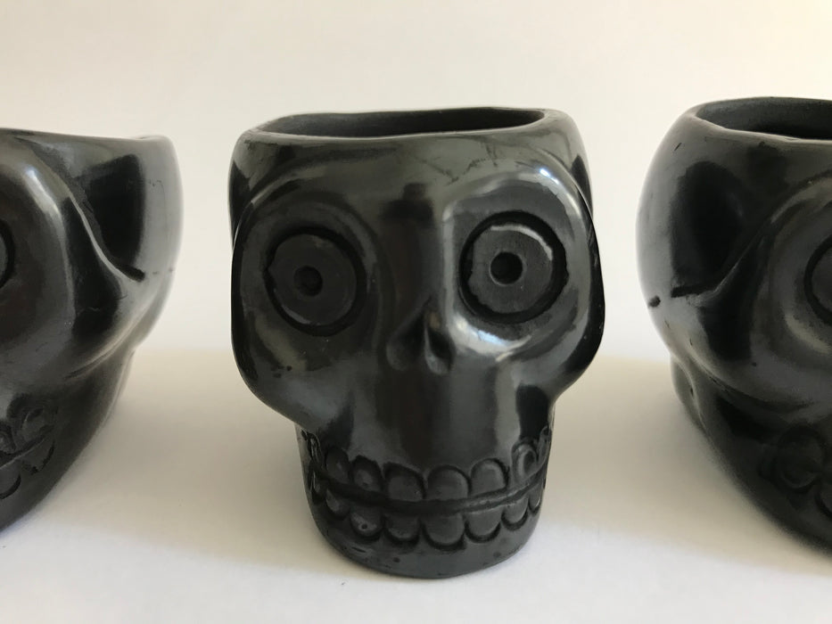 Black Clay Calavera Tequila/Mezcal Shot Glasses
