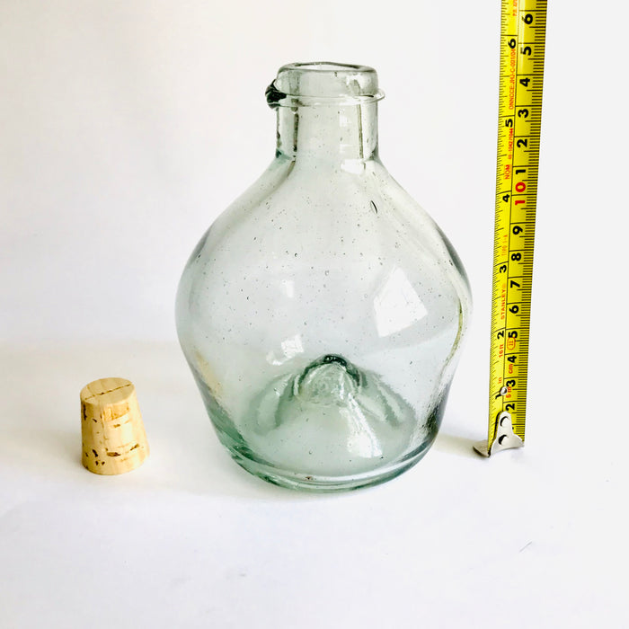 Blown Glass Wasp Catcher Style Tequila / Mezcal Bottle - Clear