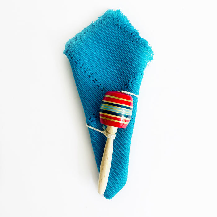 Painted Wooden Balero Napkin Rings - Set of 4