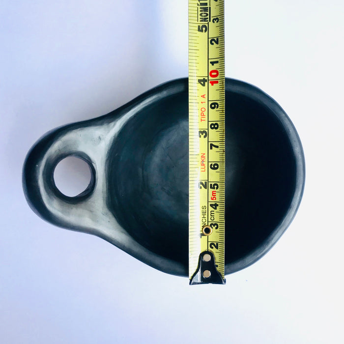 Black Clay Bowl with a Handle