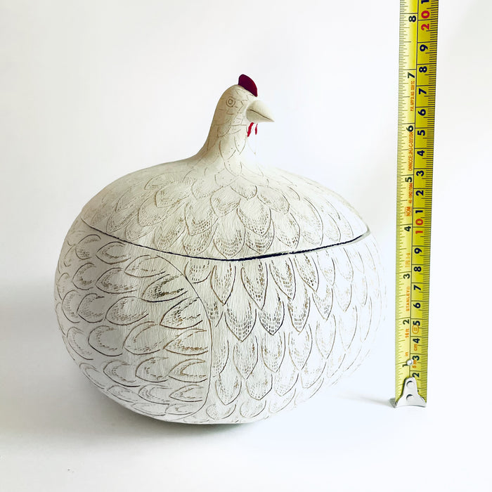 Carved Gourd Tortillero - Hen