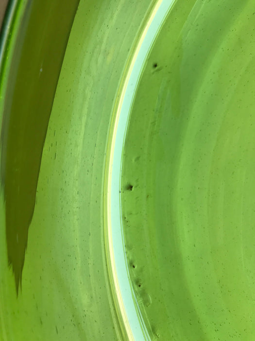 Mexico 1492: Extra generous in size, hand blown salad bowl, made by master blowers of Mexico. Comes in 6 vibrant colors, and a transparent version. Screams party and makes any salad the star course of the meal. Lime Green. 