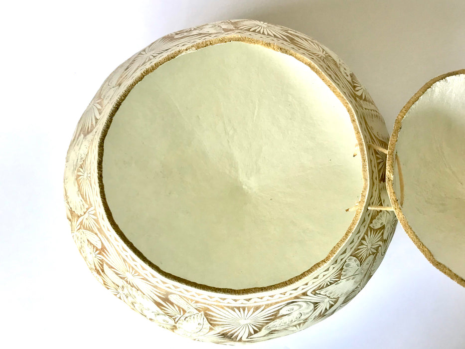 White Carved Gourd Tortillero