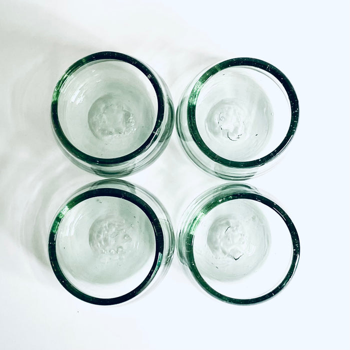Blown Glass Wide Bottomed Sippers - Set of 4