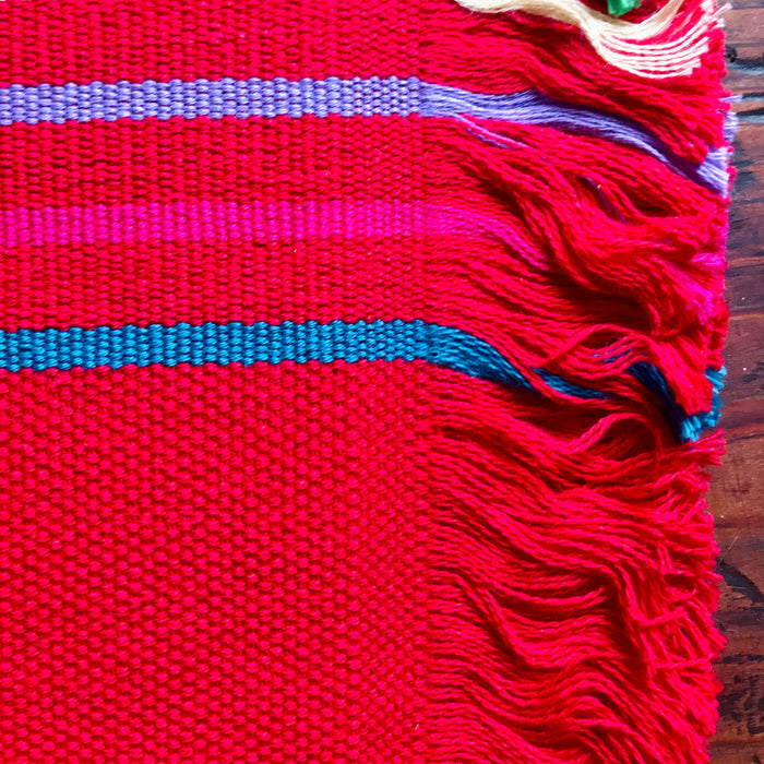 Striped Placemats - Red - Handmade on Pedal Loom - Set of 4