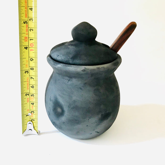 Black Clay Jar for Worm Salt - Matte