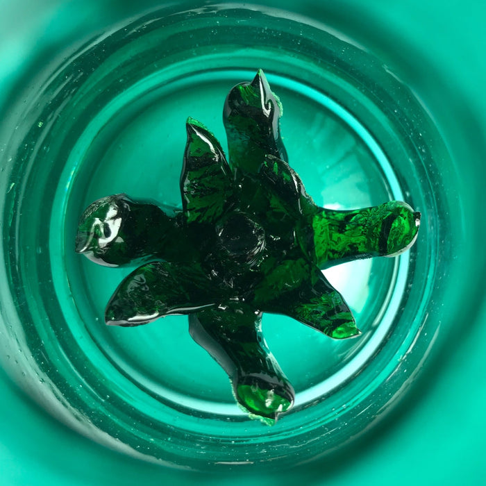 Blown Glass Tequila / Mezcal Bottle with Agave