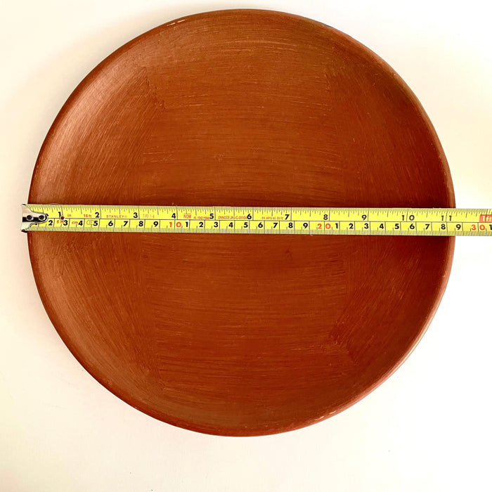 Red Clay Plate with Base - Large - 11”
