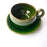 Mexico 1492: A wide, green glazed clay cup, with beautiful texture on the outside, and a symbolic swirl on the inside. Ideal for the morning cup of rich, foamy Oaxacan coffee, and a piece of sweet bread served with it.   Lead-free, handmade and glazed by the amazing artisans in Oaxaca, Mexico. 