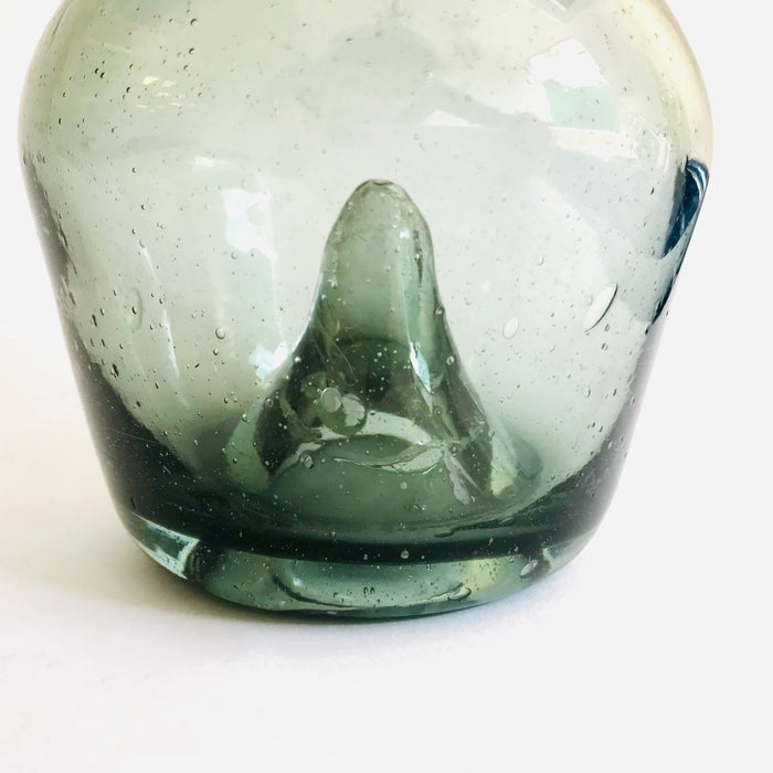 Blown Glass Wasp Catcher Style Tequila / Mezcal Bottle - Mist