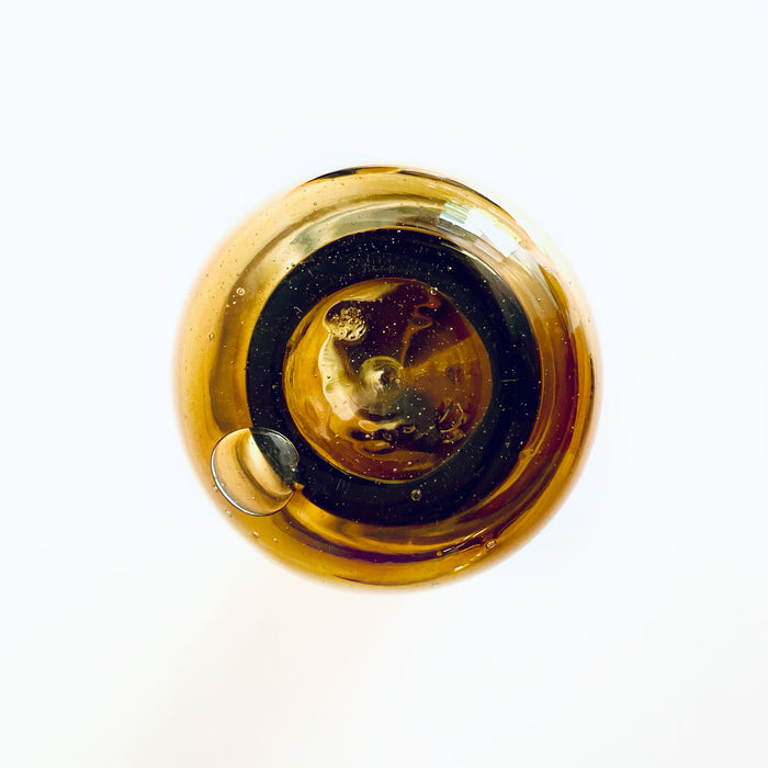 Blown Glass Water Carafe & Glass - Cylindrical - Amber