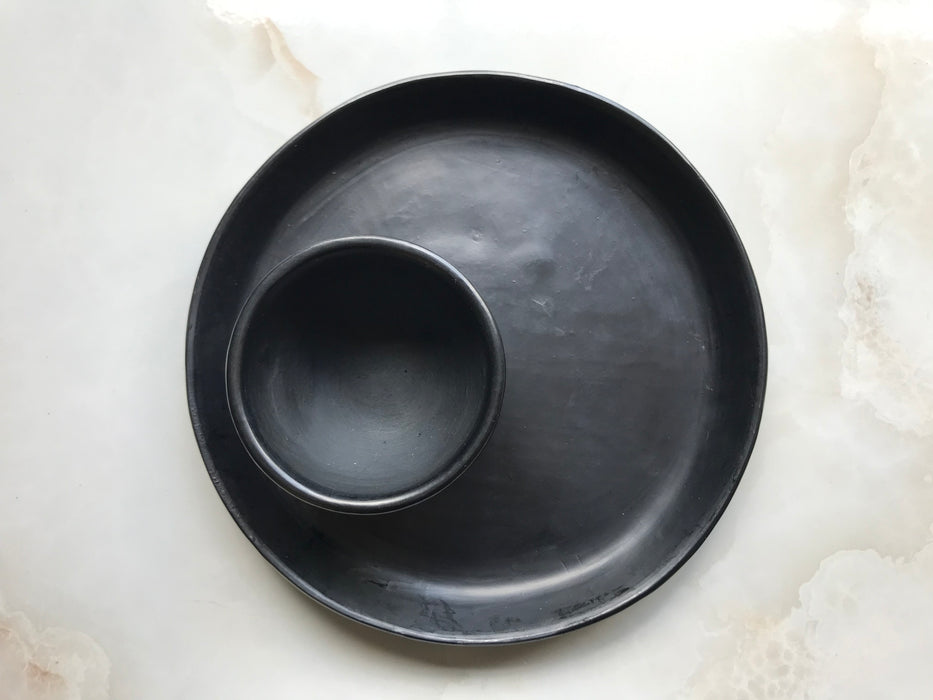 Black Clay Tray for Serving Shot Glasses, Copitas and Jícaras