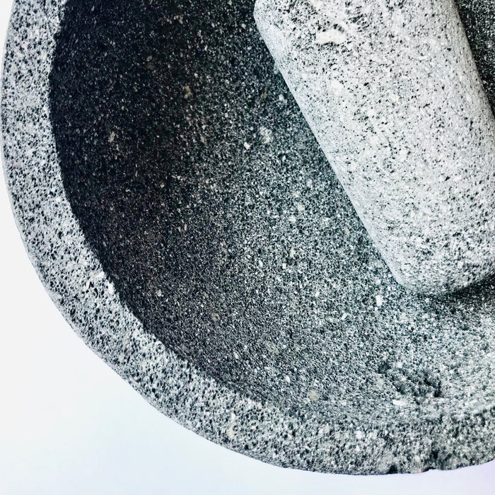 Volcanic Rock Mortar & Pestle - Molcajete - Chalicelike Base - 8”