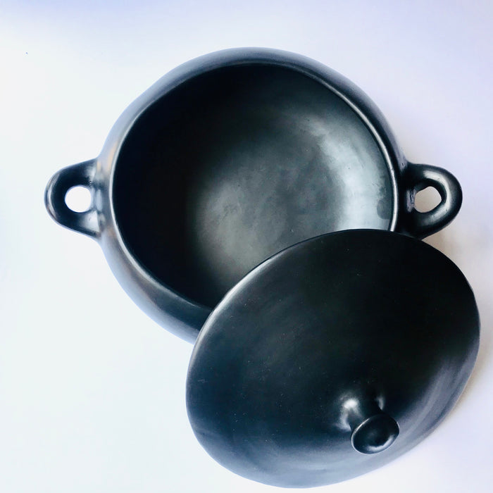 Black Clay Pot with Lid