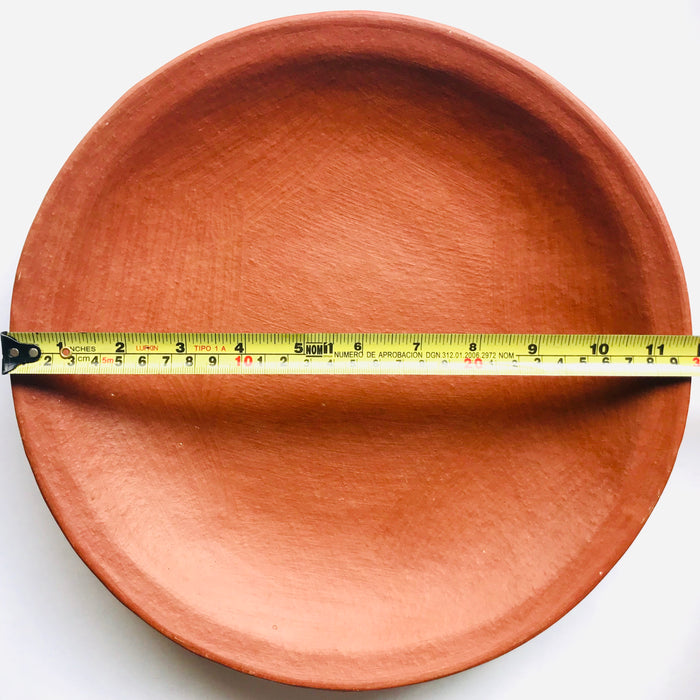Red Clay Dinner Plate with Flat Borders - Large - 11”