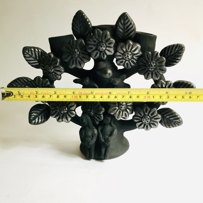 Black Clay Tree of Life Candleholder