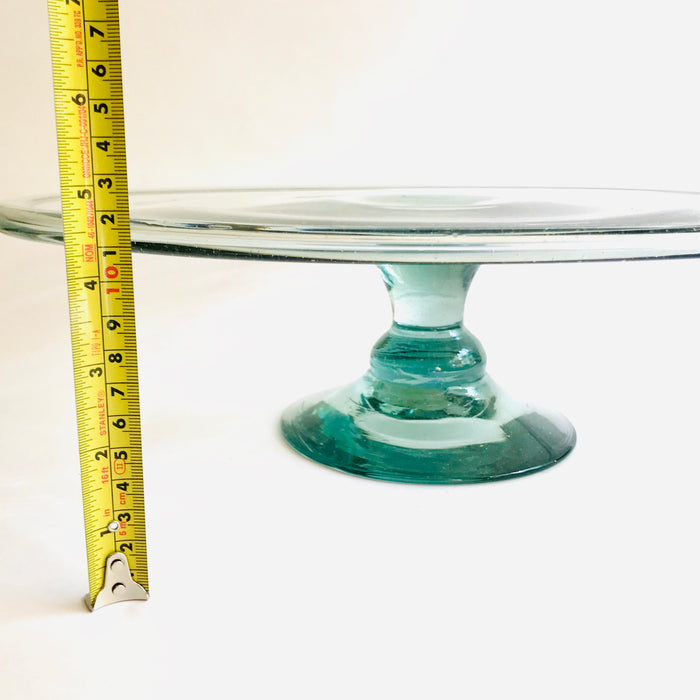 Blown Glass Cake Stand with the Bell - Large