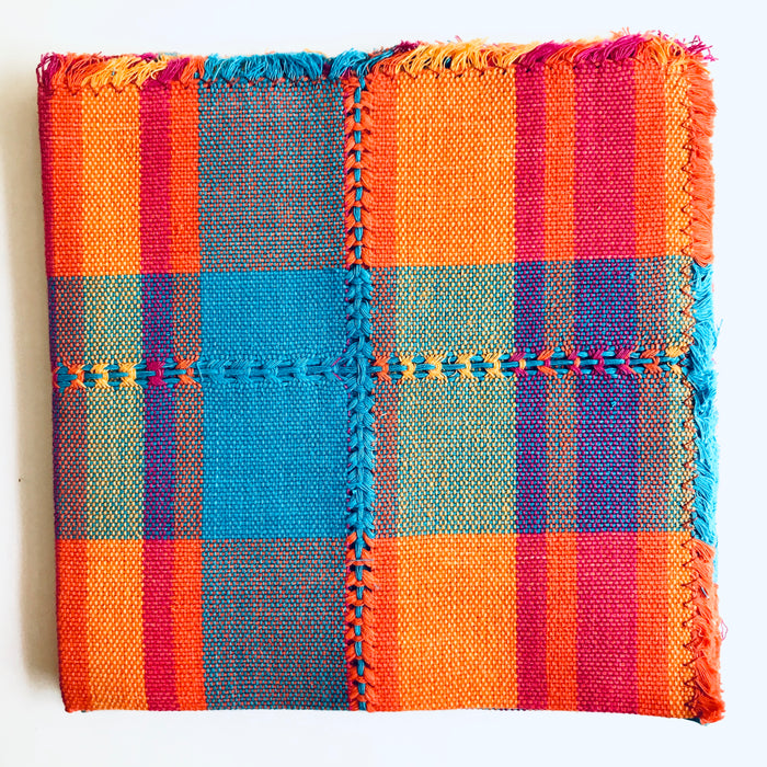 Pedal Loom Handwoven Cotton Napkins - Sunset - Set of 4