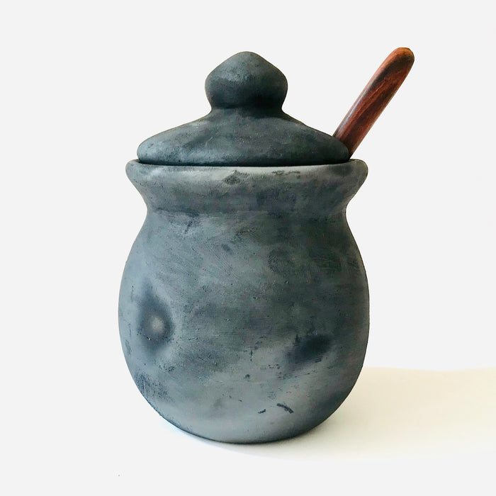 Black Clay Jar for Worm Salt - Matte