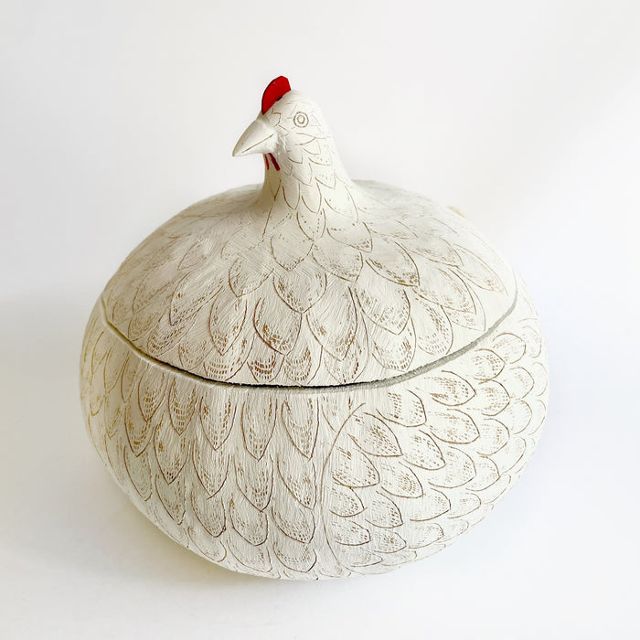 Carved Gourd Tortillero - Hen