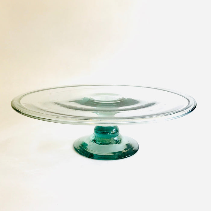 Blown Glass Cake Stand with the Bell - Large