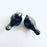 Black Clay Sparrow Shaped Salt and Pepper Shaker Set