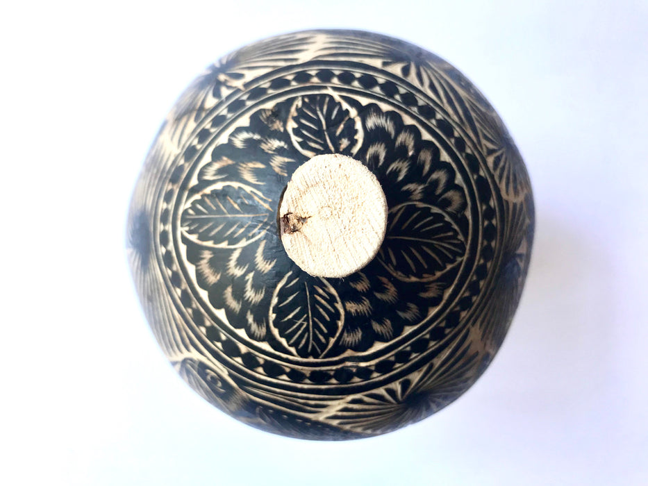 Carved Gourd Mezcal Bottle (Guaje)